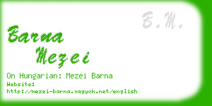 barna mezei business card